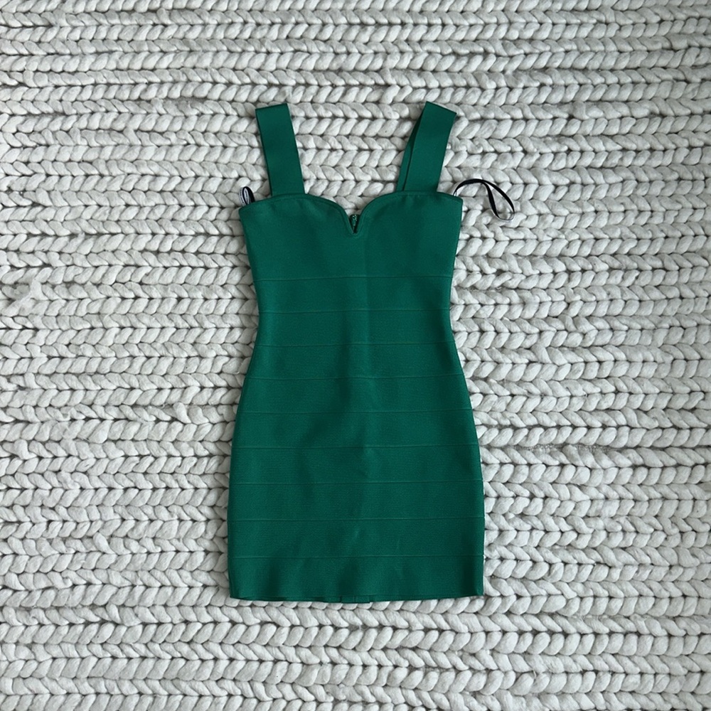 COPY - Herve Leger Icon Strappy Sweetheart Mini Dress - Green - Never Worn -  XS
